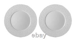 Bernardaud Ecume White Set Of 2 Dinner Plates #0733-20249 Brand New Save$$ F/sh