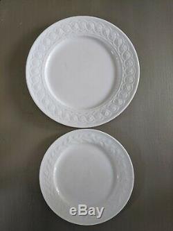 Bernardaud Limoges France Louvre White Dinner Plates & Salad Plates, Set Of 7