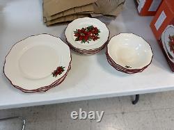 Better Homes and Gardens Limited Edition 12 Piece Dinnerware Set red poinsettias