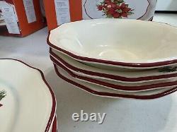 Better Homes and Gardens Limited Edition 12 Piece Dinnerware Set red poinsettias