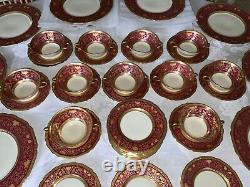 Black Knight Eldorado Gold Encrusted China (46 Pcs) Dinner Cream Soup Bread