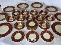 Black Knight Eldorado Gold Encrusted China (46 Pcs) Dinner Cream Soup Bread