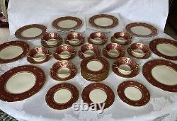 Black Knight Eldorado Gold Encrusted China (46 Pcs) Dinner Cream Soup Bread