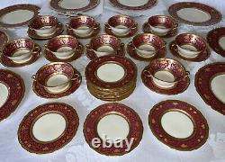 Black Knight Eldorado Gold Encrusted China (46 Pcs) Dinner Cream Soup Bread