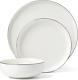 Black Rim 24 Seven Piece Dinnerware Set, 12 Count