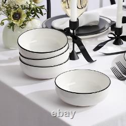 Black Rim 24 Seven Piece Dinnerware Set, 12 Count