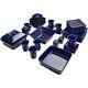 Blue Dinnerware Set Dinner Dining Banquet Square Dished Plates 45 Pc Service 6