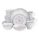 Blue Floral Bone China Dinnerware Set, White, Service for 4, 20 Piece