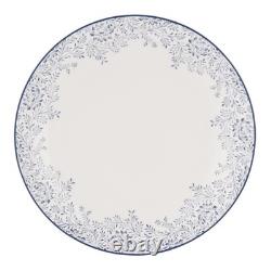 Blue Floral Bone China Dinnerware Set, White, Service for 4, 20 Piece