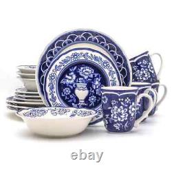 Blue Garden 16-Piece Asian Inspired Blue and White Dinnerware Set (for 4)