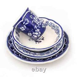 Blue Garden 16-Piece Asian Inspired Blue and White Dinnerware Set (for 4)