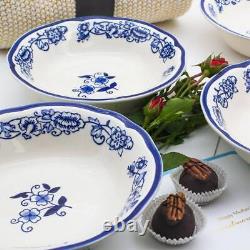 Blue Garden 16-Piece Asian Inspired Blue and White Dinnerware Set (for 4)