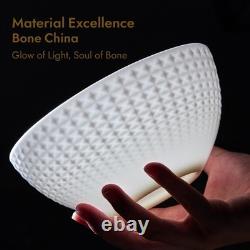 Bone China Dinnerware Set, 12-Piece White Lightweight Porcelain for 4, Plates