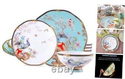 Bone China Dinnerware Set Porcelain Dinnerware Set for 4, Vintage BlueA