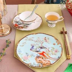 Bone China Dinnerware Set, Vintage Floral Fine China Dinnerware Sets, Porcela