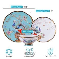 Bone China Dinnerware Set, Vintage Floral Fine China Dinnerware Sets, Porcela