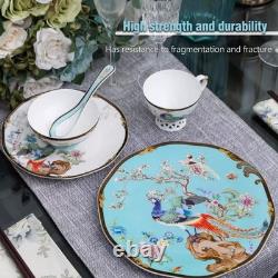 Bone China Dinnerware Set, Vintage Floral Fine China Dinnerware Sets, Porcela