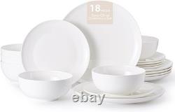 Bone China Dinnerware Sets, 18-Piece Dinnerware Set for 6, Lightweight