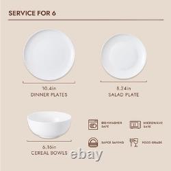 Bone China Dinnerware Sets, 18-Piece Dinnerware Set for 6, Lightweight