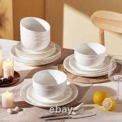 Bone China Dinnerware Sets, 18-Piece Dinnerware Set for 6, Lightweight