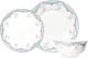 Bone China Dinnerware Sets for 4, Porcelain Set, White/Green