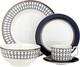 Bone China Porcelain Dinnerware Set, Elegant Dinner Set, Service for 4