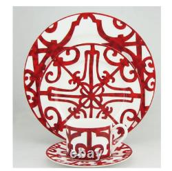 Bone China Spanish Art Dinner Plate Set Cup Saucer Red White Dining Ware Gift