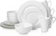 Bone China round Swirl Design 16 Piece Dinnerware Set, White