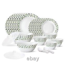 Borosil Gourmet Dinnerware Set For 6, 35 Pieces, White Dinner Plates and Bowl