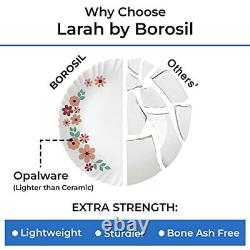 Borosil Gourmet Dinnerware Set For 6, 35 Pieces, White Dinner Plates and Bowl