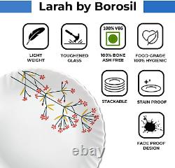 Borosil Gourmet Dinnerware Set for 6, 35 Pieces, White Dinner Plates and Bowls S