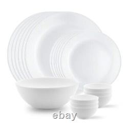 Borosil Orbit Series 19 Pieces Opal ware Dinner Set Opal Glass Dinner Plates