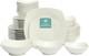 Brentwood 40-Piece Dinnerware Set Square White Porcelain Plates and Bowls, Ser