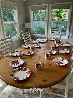 Brighten The Season Poinsettia Christmas Dinnerware Set 27 Pieces New With Tags