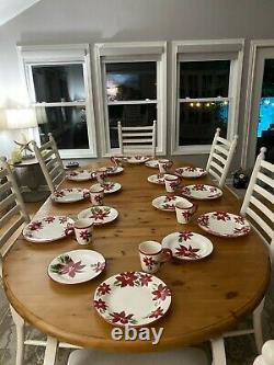 Brighten The Season Poinsettia Christmas Dinnerware Set 27 Pieces New With Tags