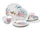 Butterfly Meadow 12-Piece Traditional White Porcelain Dinnerware Set
