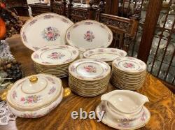 CASTLETON MADE IN USA 85 Pieces Vintage Dinnerware Floral Set, RARELY FIND