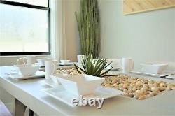 CB2 Modern Square White Dinner Dishes Plates 30 Pc Dinnerware Kitchen Mugs Set