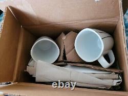 CORELLE Dinnerware Set Simple Lines 16 Pc Square Plates Bowls & Cups NEW in Box