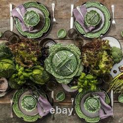 Cabbage Design Dinner Plates Set of 2, 10-11 Ceramic / Porcelain, Decorative