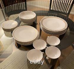 Calvin Kline China Gold Scribble Dinner Set For 6, 26pc, only 4 Cups