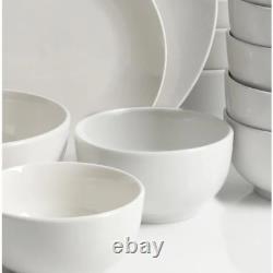 Camrose 40-Piece Casual White Ceramic Dinnerware Set Service for 8