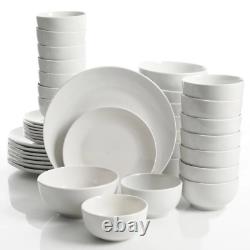 Camrose 40-Piece Casual White Ceramic Dinnerware Set Service for 8