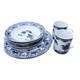 Canton Blue Dinnerware Set 8pc Plates Bowls Mugs Blue White Ceramic Chinoiserie