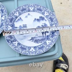 Canton Blue Dinnerware Set 8pc Plates Bowls Mugs Blue White Ceramic Chinoiserie