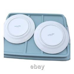Canton Blue Dinnerware Set 8pc Plates Bowls Mugs Blue White Ceramic Chinoiserie