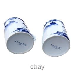 Canton Blue Dinnerware Set 8pc Plates Bowls Mugs Blue White Ceramic Chinoiserie
