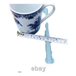 Canton Blue Dinnerware Set 8pc Plates Bowls Mugs Blue White Ceramic Chinoiserie