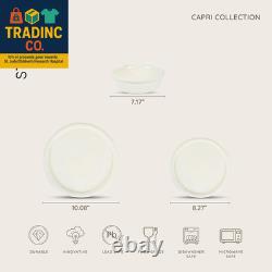 Capri 12-Piece Dinnerware Set Stoneware, White