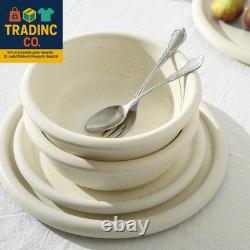 Capri 12-Piece Dinnerware Set Stoneware, White